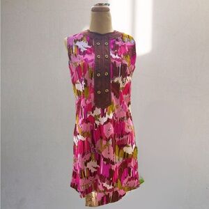 Vintage Pink and Brown 1960’s Mini Dress